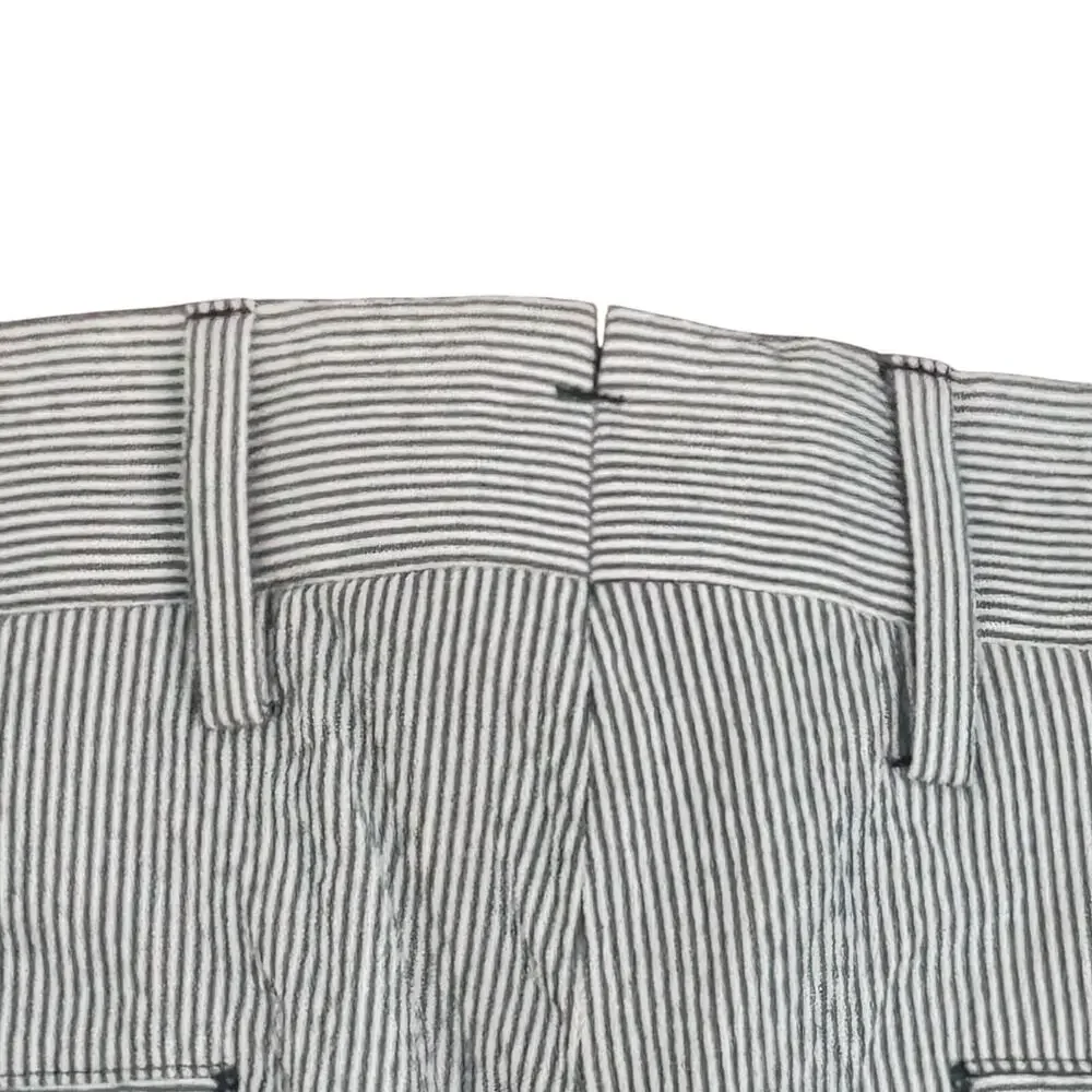 TODD SNYDER Mens 33 Gray Pinstripe‎ Seersucker Cuffed Crop Pants Kentucky Derby